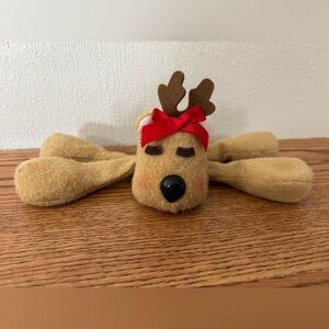 Vintage HALLMARK Rhonda Reindeer 1984 Felt Decor Christmas Red Bow DT405-1